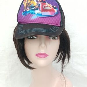Nintendo Kids Purple and Black Mario Kart Cap